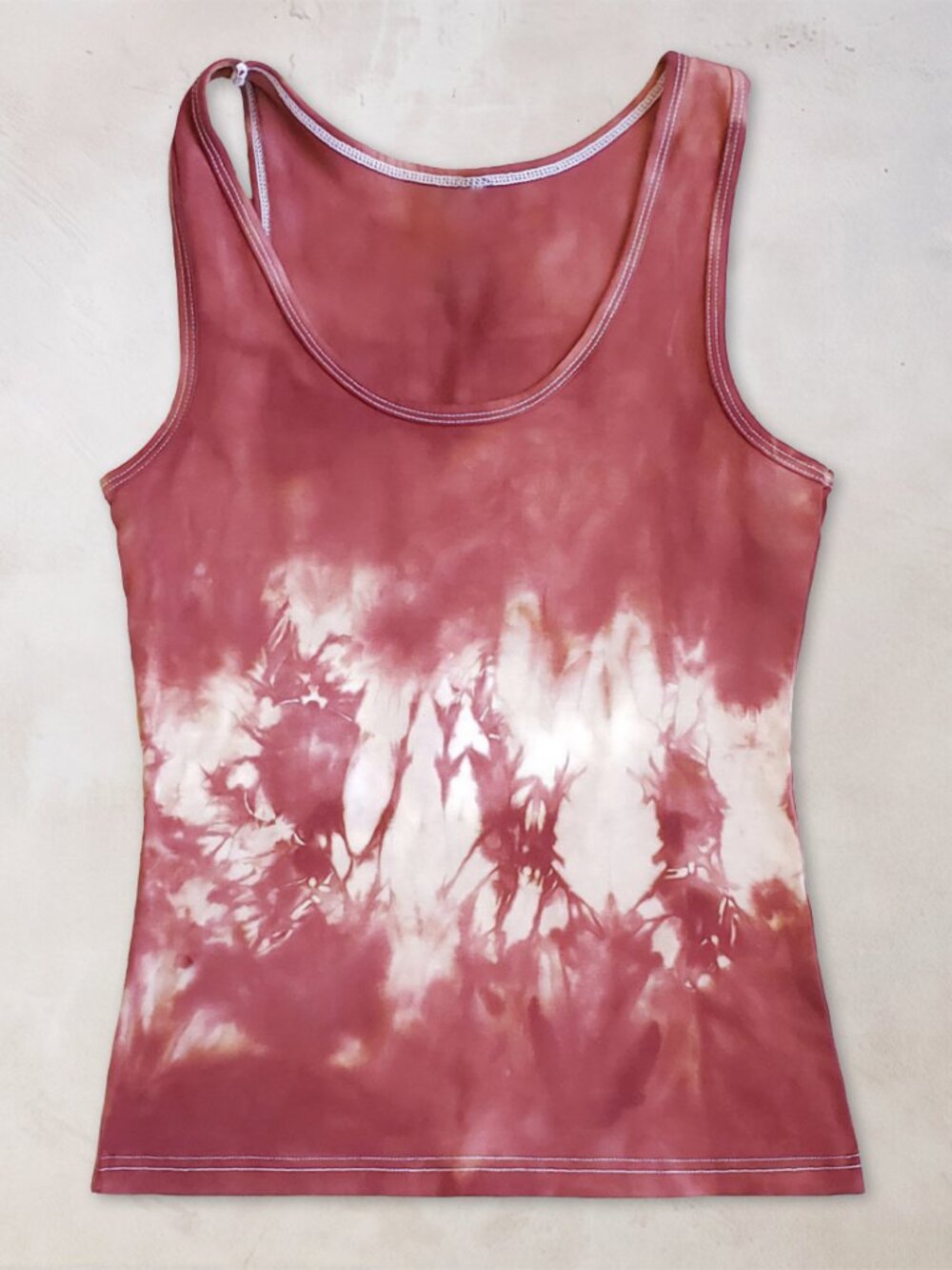 NWT Pumpkin Spice Tie Dye Tank Top | Cotton Made in the USA Sleeveless Shirt